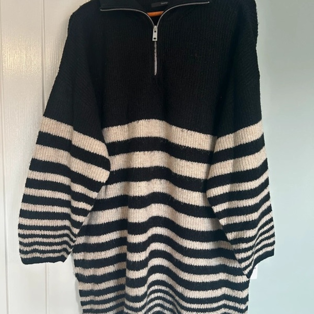 George Black and Cream Striped Sweater